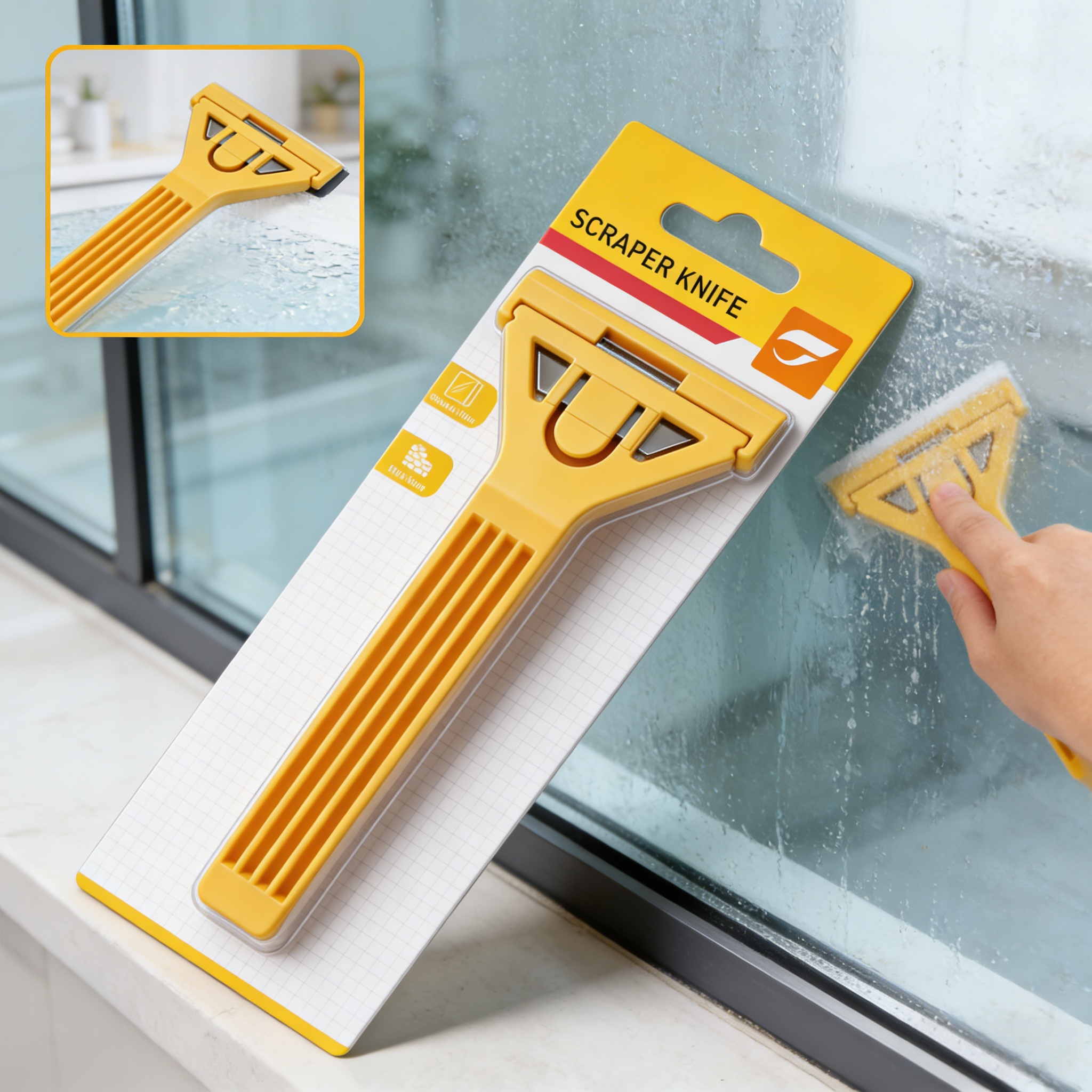 ¿Cómo elimina un raspador de cuchillos la pintura y la suciedad del vidrio?